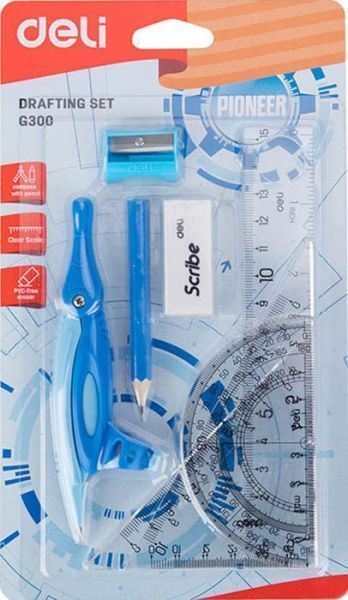 Набор канцелярский Deli 8 предметов голубой G30001 