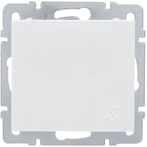 Розетка с заземлением Lezard Rain без шторок с крышкой белый 703-0288-123B