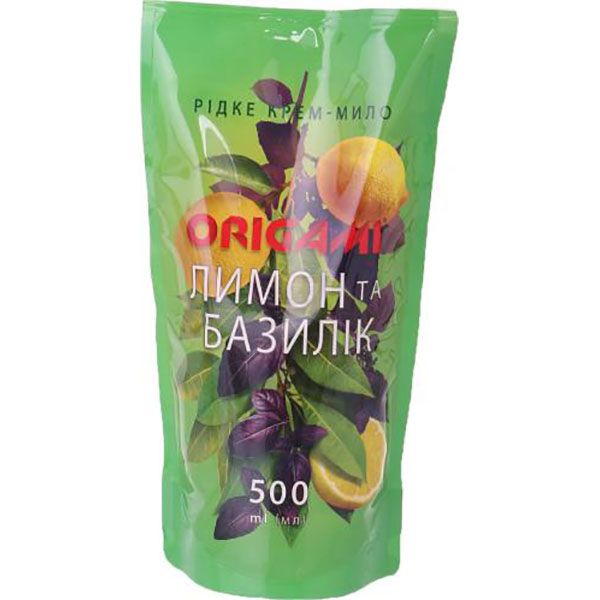 Жидкое жидкое мыло Origami Лимон и базилик 500 мл 