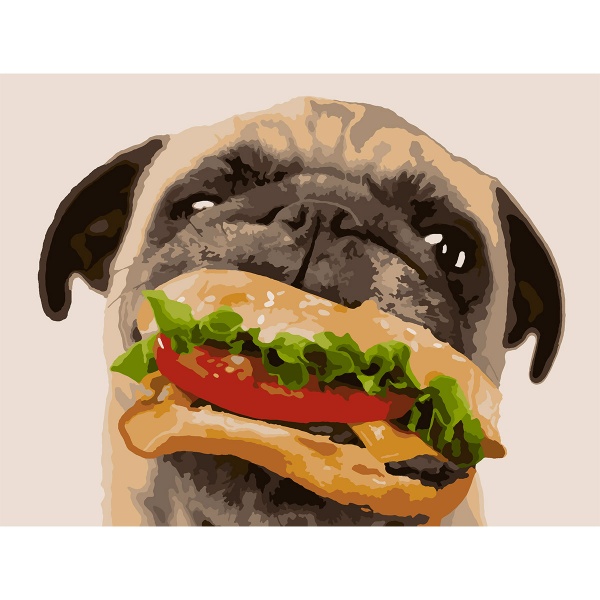 Картина за номерами Кумедний мопс 953965 30x40 см Santi 