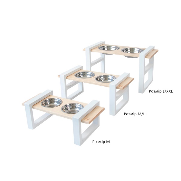Підставка з мисками 10 центів для Джека №1 M 2 шт. по 250 мл білий