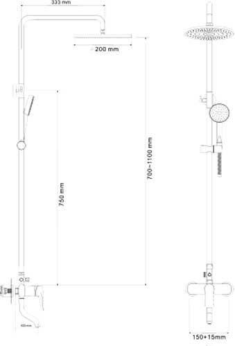 Душова система RJ Velum (RSZ082-3)