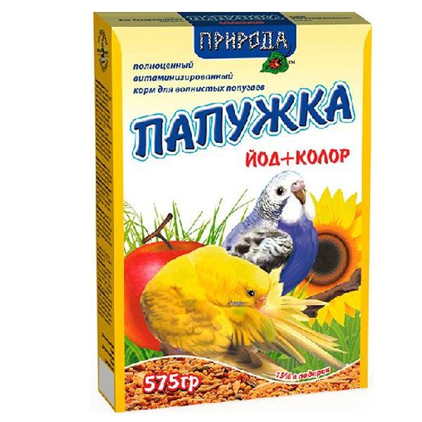 Корм Природа Папужка Йод + колор 575 г