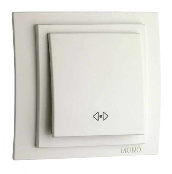 Вимикач перехресний одноклавішний Mono Larissa без підсвітки 10 А 250В білий 103-191925-112