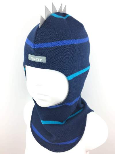 Шапка для мальчика Beezy Дино р.47-49 синий в полоску 1715 