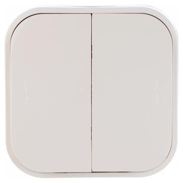 Выключатель двухклавишный Legrand Quteo Forix без подсветки 30 А 230В IP20 белый 782202