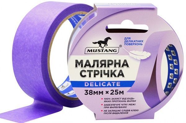 Стрічка малярна Mustang Delicate рисова фіолетова 0,038x25 м