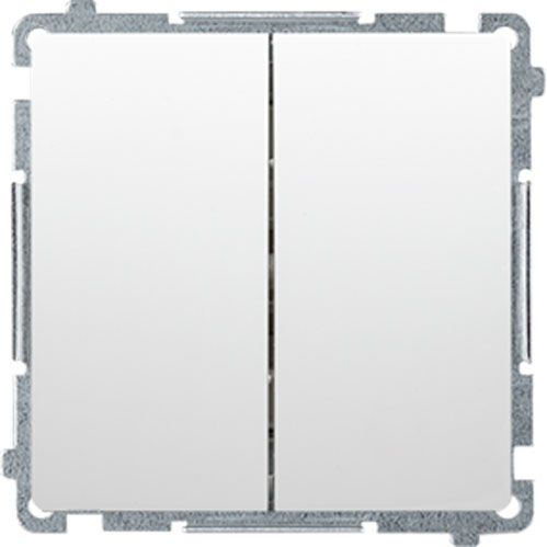 Вимикач двоклавішний Simon Basic без підсвітки 10 А 250В білий BMW5.01/11