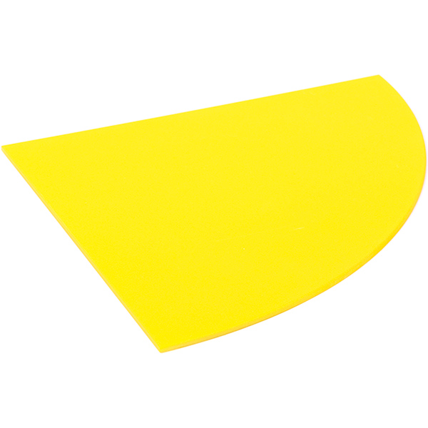 Полка стеклянная радиусная 350x350 мм лимонный 