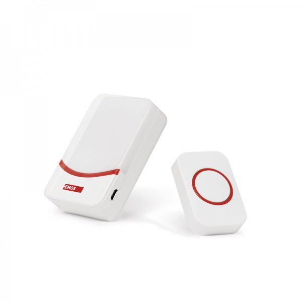 Звонок беспроводной Emos P5732 c кнопкой белый PЗ5732