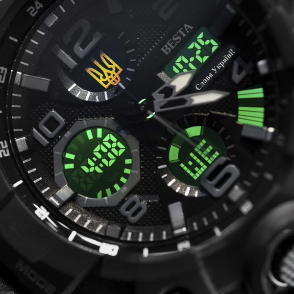 Часы тактические Peremoga. (Гравировка Героям Слава и Трезубец) BESTA (1449)