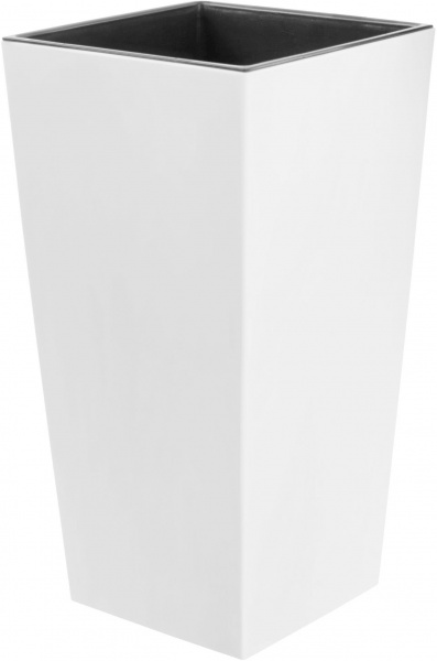 Горщик пластиковий Lamela Фінезія квадратний 29,1л білий/чорний (533) 