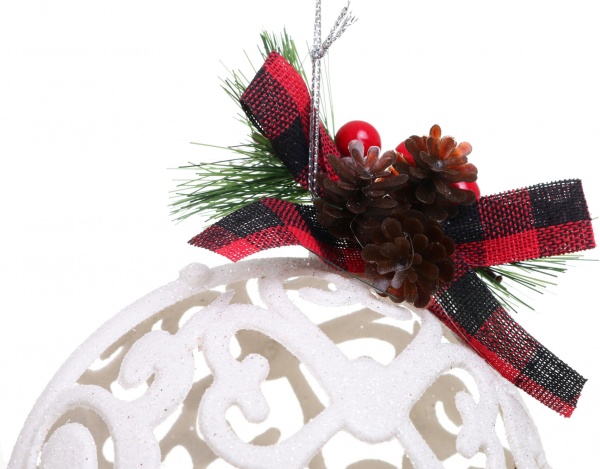 Куля новорічна E09011W d 120 мм білий