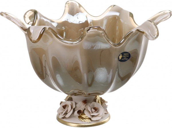 Фруктовница коричневая PIOVRA GRIGIO GREY 40X40X24 White cristal