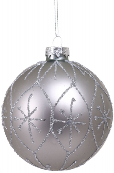 Ялинкова іграшка у формі кулі блакитна 8 см ACT405160 