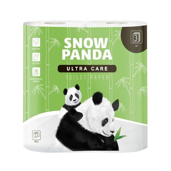 Туалетний папір Сніжна Панда Ultra Care тришаровий 4 шт.