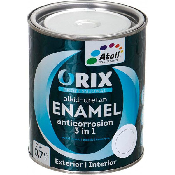 Емаль Atoll ORIX COLOR 3 в 1 RAL 8017 коричневий глянець 0,7л