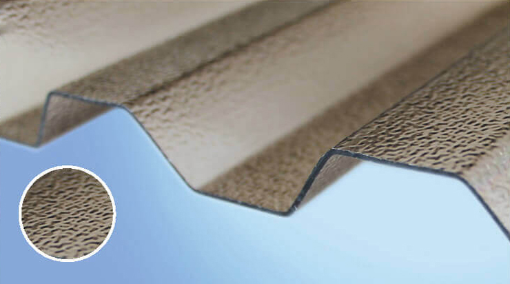 Гофрований монолітний полікарбонат TOMO Plex 1,1x1045x2000 мм трапеція текстурований бронзовий