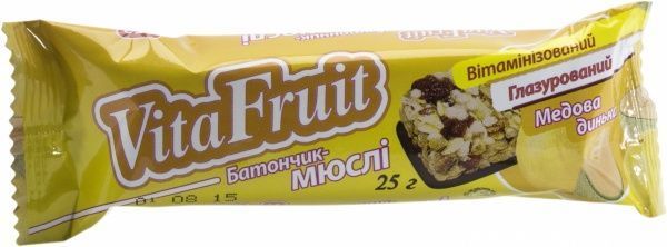 Батончик Vita Fruit Мюслі Медова динька 25 г 