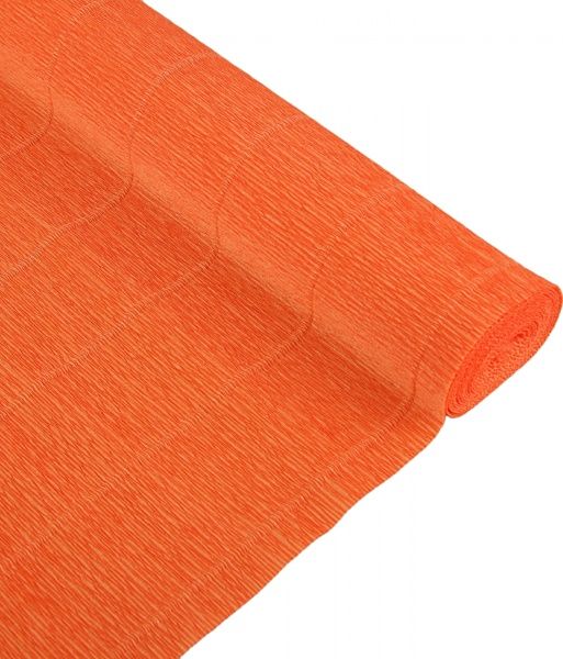 Бумага креповая 20%, оранжевый флуоресцентный 50*200см