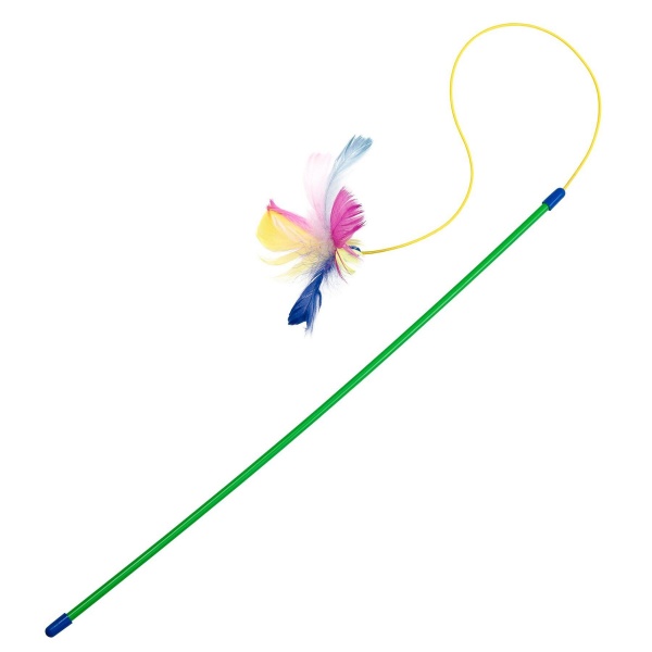 Игрушка для котов Природа Палочка с перьями на резинке PR240443