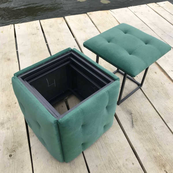Пуф-трансформер 5 в 1 из велюра зеленый 