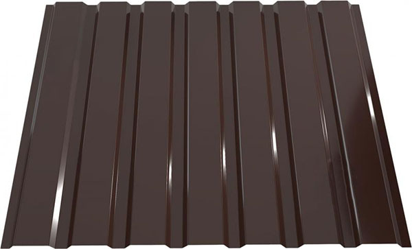 Профнастил глянцевий PSM ПР-8А 0,45x1207x2000 мм RAL 8017 коричневий