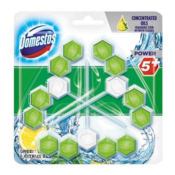 Блок Domestos Power 5 Зеленый чай и свежесть лимона 
