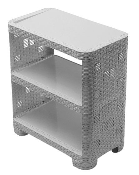 Этажерка Ротанг 3-секционная 580х510х290 мм серый