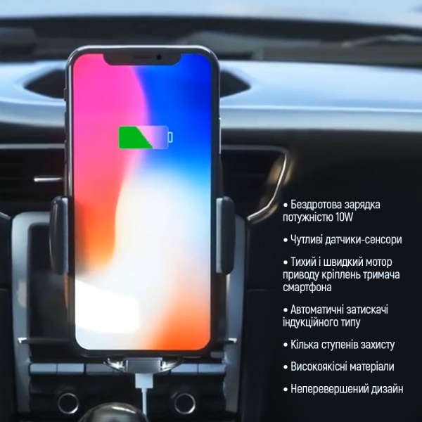 Автомобильное зарядное устройство ColorWay беспроводное AutoSense Car Wireless Charger 10W (CW-CHAW026Q-BK) 