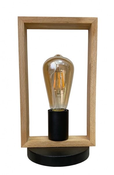 Настольная лампа Геотон ДС 6421/1Н 1x60 Вт E27 черный/дерево 48896