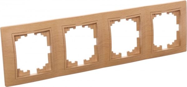 Рамка четырехместная Lezard MIRA вертикальная дуб матовый 701-5100-154