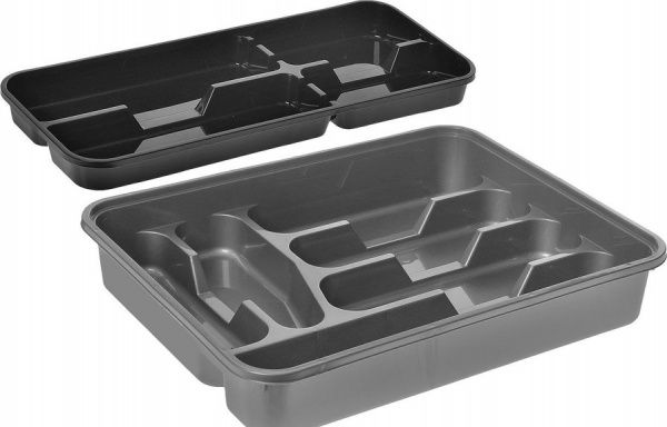 Лоток для столових приборів подвійний (пластик) 14004