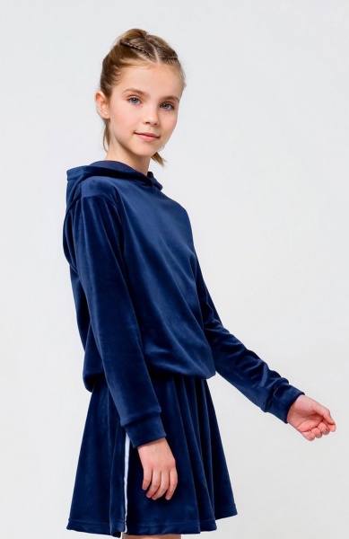 Свитшот для девочки Smil р.140 темно-синий с синим 116486 