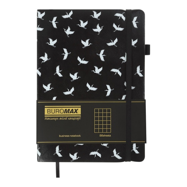 Блокнот недатований Relax А5 96 арк. клітинка чорний Buromax A5