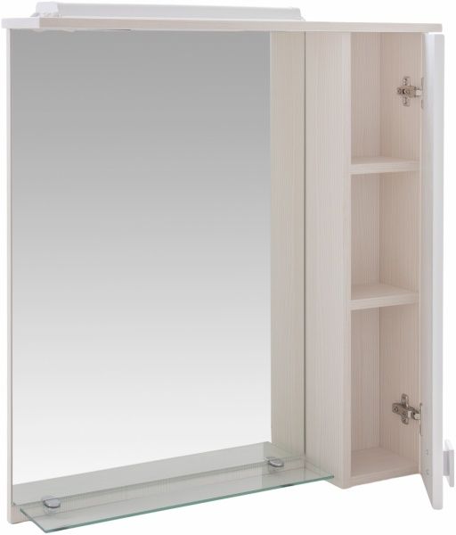 Зеркало со шкафчиком Мойдодыр Домино-70х80 Плюс (Зеркальный) 