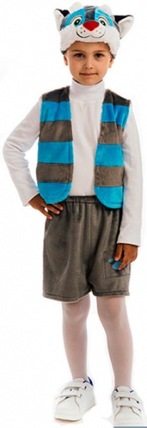 Костюм карнавальний КАРНАВАЛІЯ Кошеня р.122 сірий із блакитним 88023 