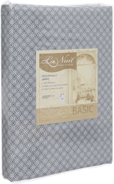 Простирадло Basic 220x240 см сірий La Nuit 