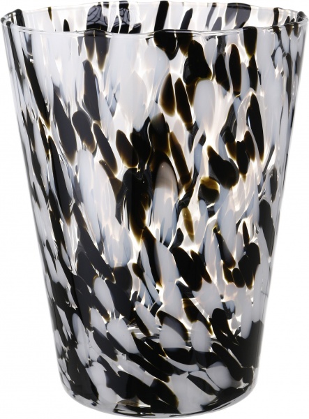 Ваза Wrzesniak Glassworks Confetti 24 см білий з чорним 