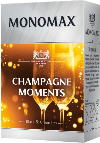 Чай Мономах листовий зі шматочками ягід та пелюстками квітів Champagne Moments 80 г 