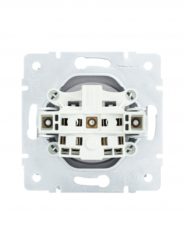 Розетка 1 без заземлення Lezard Vesna IP20 сірий 742-3588-121B