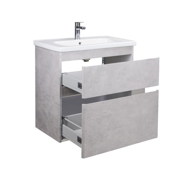 Тумба Мойдодыр Палермо светлый бетон 70 см с умывальником ID 70