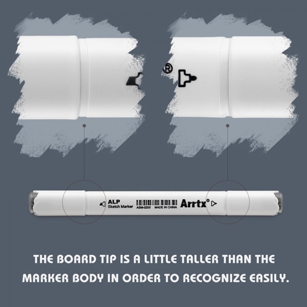 Набір маркерів Arrtx спиртових Alp ASM-02GY 32 кольору сірі відтінки LC302277 