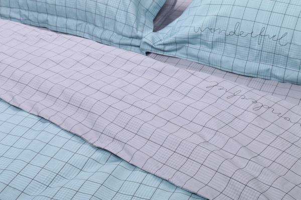 Комплект постільної білизни Ломбардія 1,5 сірий із блакитним Homeline 