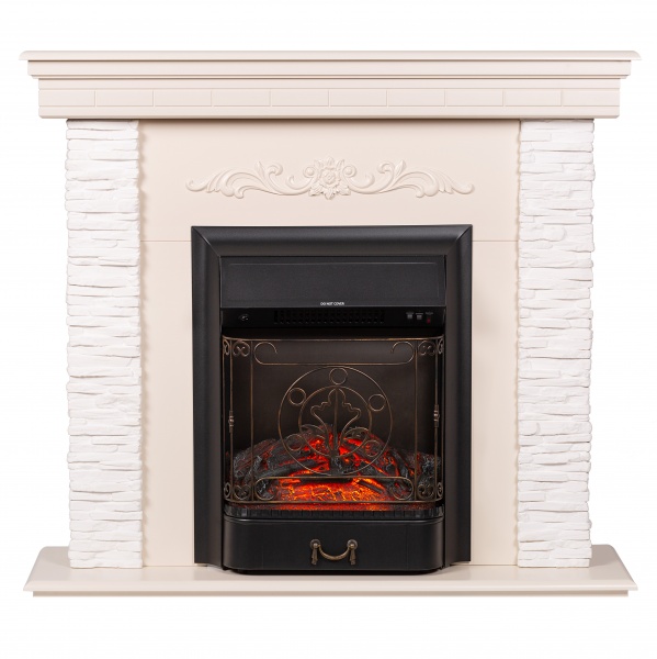 Каминокомплект ASTRA FLAME Марсель white + INVER BLACK
