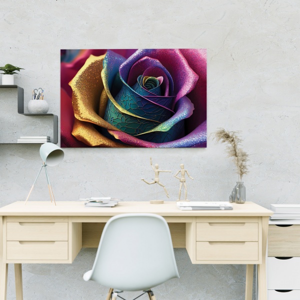 Картина на холсте Разноцветная роза 80x110 см WS Holst 2205380173 