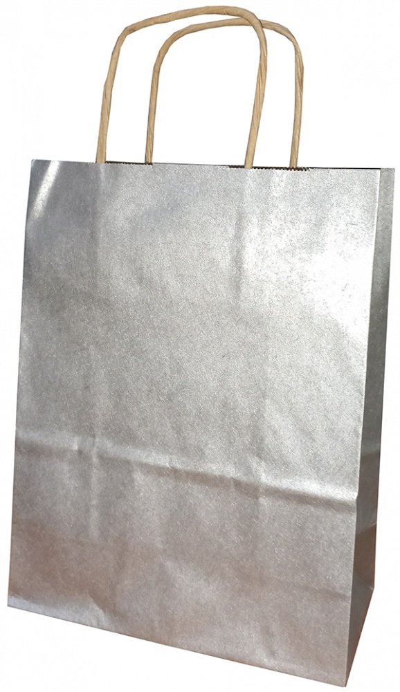 Пакет бумажный КРАФТОВЫЙ золото/серебро 36x12x41см Happycom International