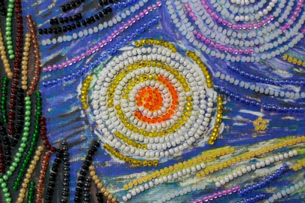 Набор для вышивания бисером на натуральном художественном холсте Звездная ночь АВ-397 Абрис Арт 