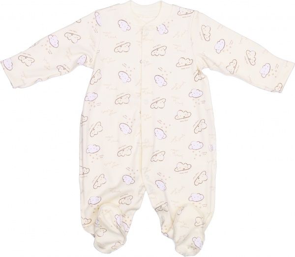 Комбинезон унисекс Bembi КБ4 р.56 молочный с рисунком 