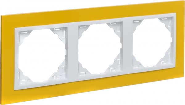 Рамка тримісна Efapel ANIMATO Logus універсальна жовтий 90930 TRG